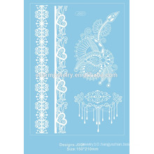 New White Lace Design Temporary Tattoo Waterproof Transferable Fake Flash Tatoo Sticker Body Art Women Jewelry j001